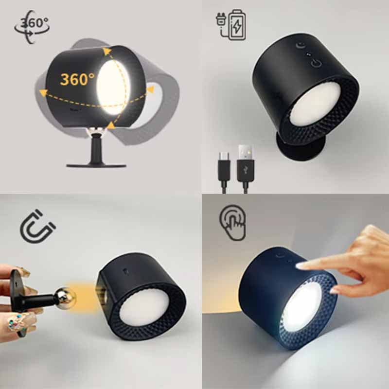 Lampara Circular Magnetica 360 grados Negra