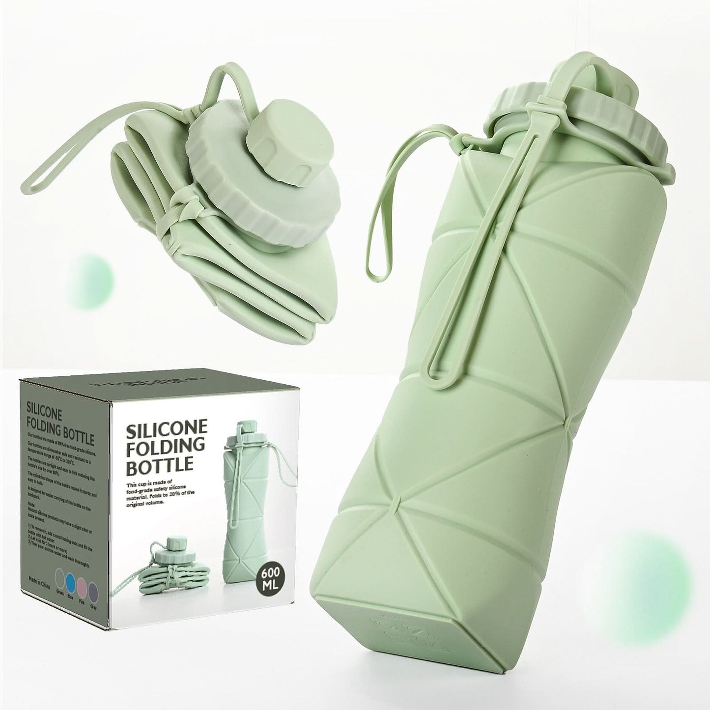 Botella de Agua de Silicona Plegable 600ml