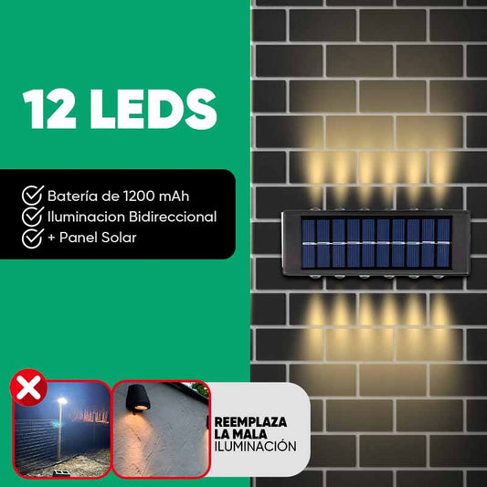 Pack de 2 Luces Solares Calidas con 12 Leds para exterior