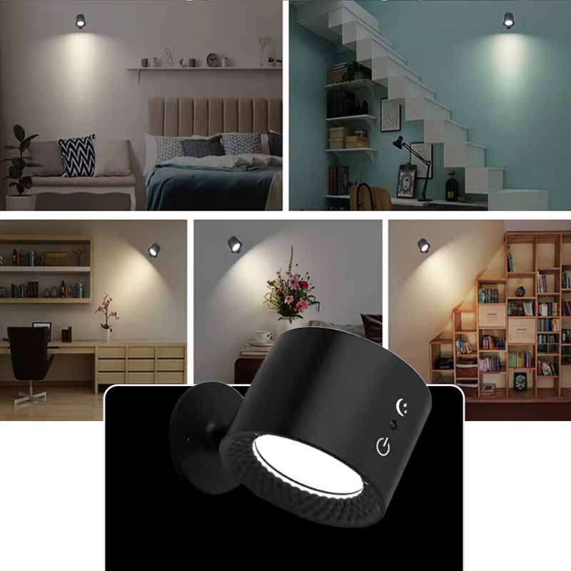 Lampara Circular Magnetica 360 grados Negra