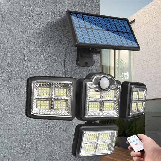 Foco Solar 4 Modulos 35w 2400MAH 198 Leds