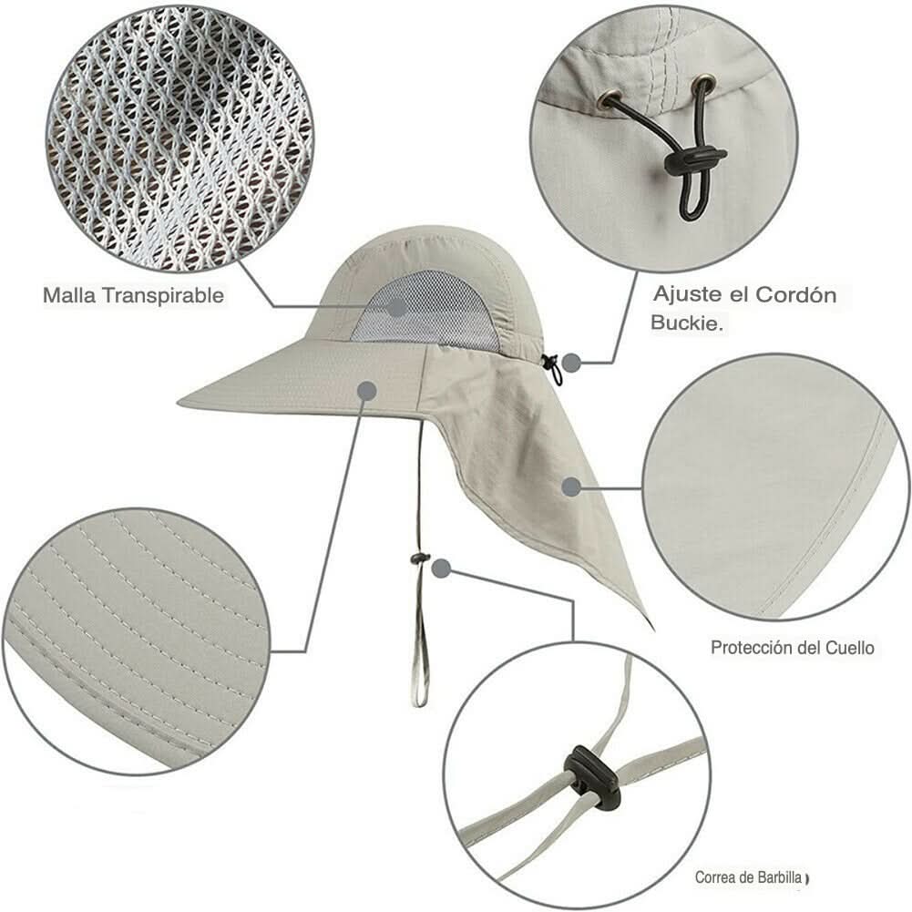 Sombrero con Solapa con Protección para el Cuello