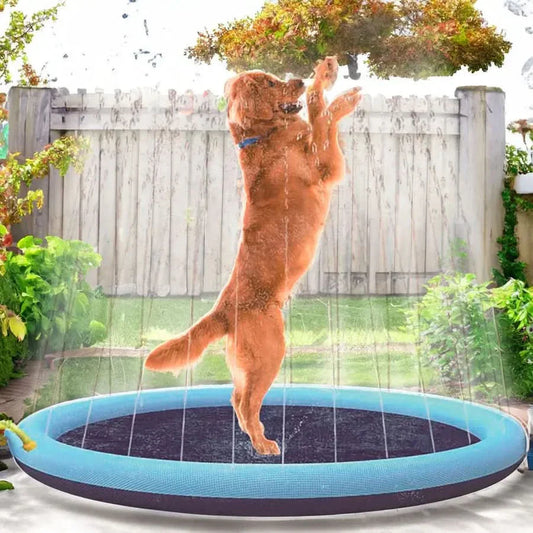 Alfombrilla Piscina De Aspersión Para Mascotas Inflable