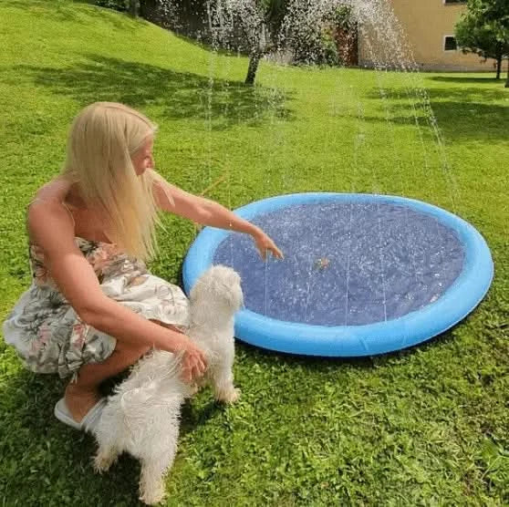 Alfombrilla Piscina De Aspersión Para Mascotas Inflable