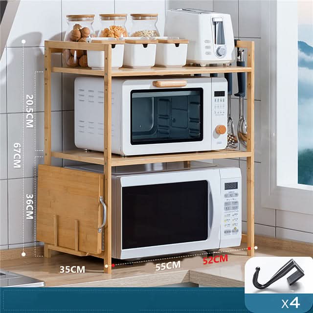 Organizador de Cocina 2 Estante de Bambú Milhome