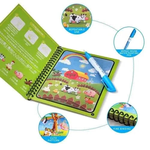 Set de 2 Libros Coloreables con Agua para Niños