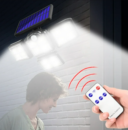 Foco Solar 4 Modulos 35w 2400MAH 198 Leds